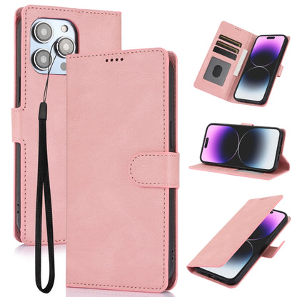 For iPhone 16 Pro Max Fantasy Skin-feel Calfskin Texture Leather Phone Case(Pink) - iPhone 16 Pro Max Cases by buy2fix | Online Shopping UK | buy2fix