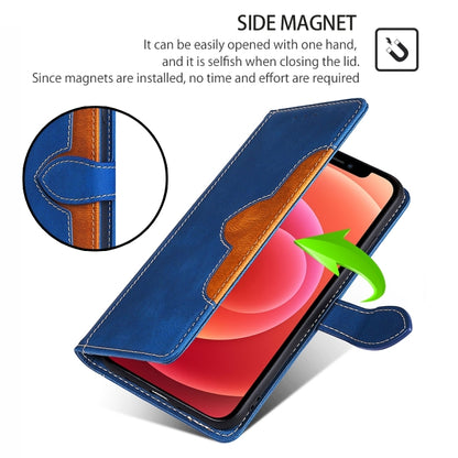 For iPhone 16 Pro Max Skin Feel Magnetic Buckle Leather Phone Case(Blue) - iPhone 16 Pro Max Cases by buy2fix | Online Shopping UK | buy2fix