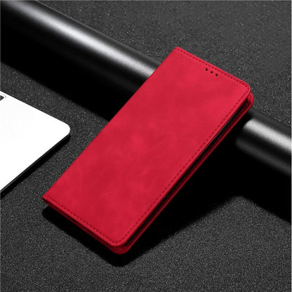 For iPhone 16 Skin Feel Magnetic Leather Phone Case(Red) - iPhone 16 Cases by buy2fix | Online Shopping UK | buy2fix