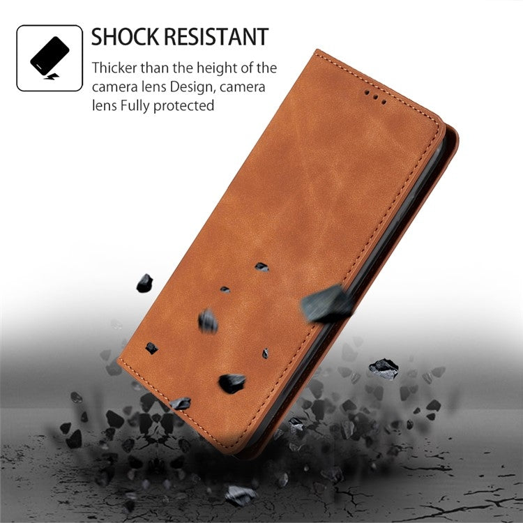 For iPhone 16 Pro Max Skin Feel Magnetic Leather Phone Case(Light Brown) - iPhone 16 Pro Max Cases by buy2fix | Online Shopping UK | buy2fix