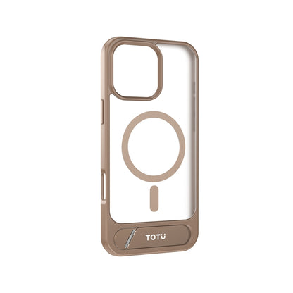 For iPhone 16 Pro TOTU PC-25 Skin Feel MagSafe Magnetic Stand Phone Case(Gold) - iPhone 16 Pro Cases by TOTUDESIGN | Online Shopping UK | buy2fix