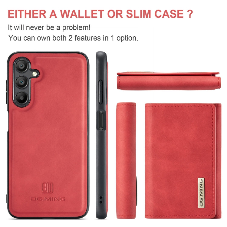 For Samsung Galaxy A16 5G DG.MING M1 Series 3-Fold Multi Card Wallet + Magnetic Phone Case(Red) - Galaxy Phone Cases by DG.MING | Online Shopping UK | buy2fix