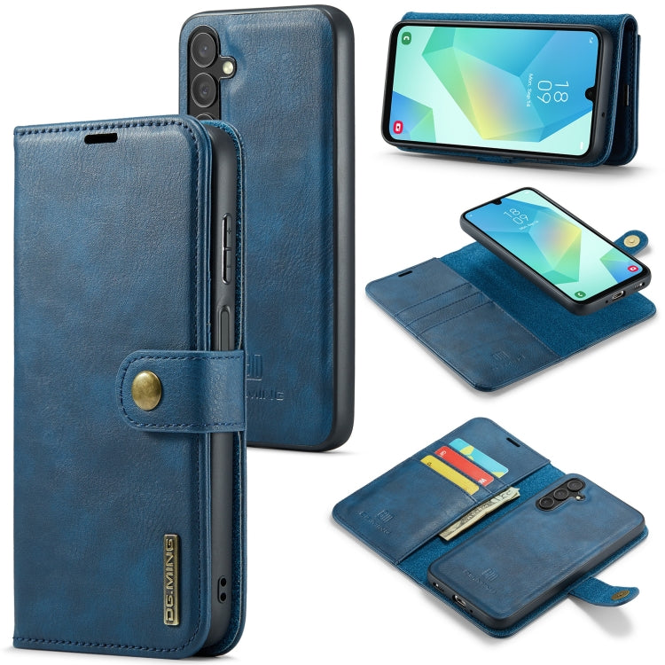 For Samsung Galaxy A16 5G DG.MING Crazy Horse Texture Detachable Magnetic Leather Case(Blue) - Galaxy Phone Cases by DG.MING | Online Shopping UK | buy2fix