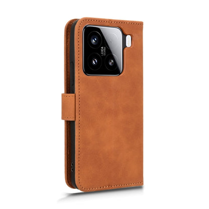 For Xiaomi 15 Skin Feel Magnetic Flip Leather Phone Case(Brown) - Xiaomi Cases by buy2fix | Online Shopping UK | buy2fix