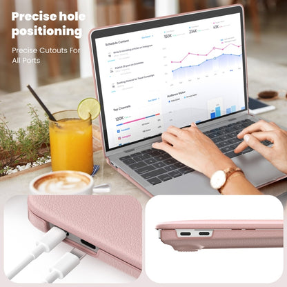 For MacBook Air 13.3 inch A2337 Business Magnetic Holder PC + PU Laptop Protective Case(Pink) - MacBook Air Cases by buy2fix | Online Shopping UK | buy2fix