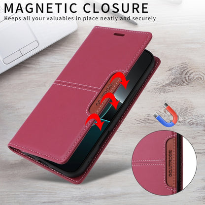 For iPhone 16 Pro GQUTROBE G01 RFID Anti-theft Leather Phone Case(Red) - iPhone 16 Pro Cases by GQUTROBE | Online Shopping UK | buy2fix