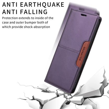 For iPhone 16 GQUTROBE G01 RFID Anti-theft Leather Phone Case(Purple) - iPhone 16 Cases by GQUTROBE | Online Shopping UK | buy2fix