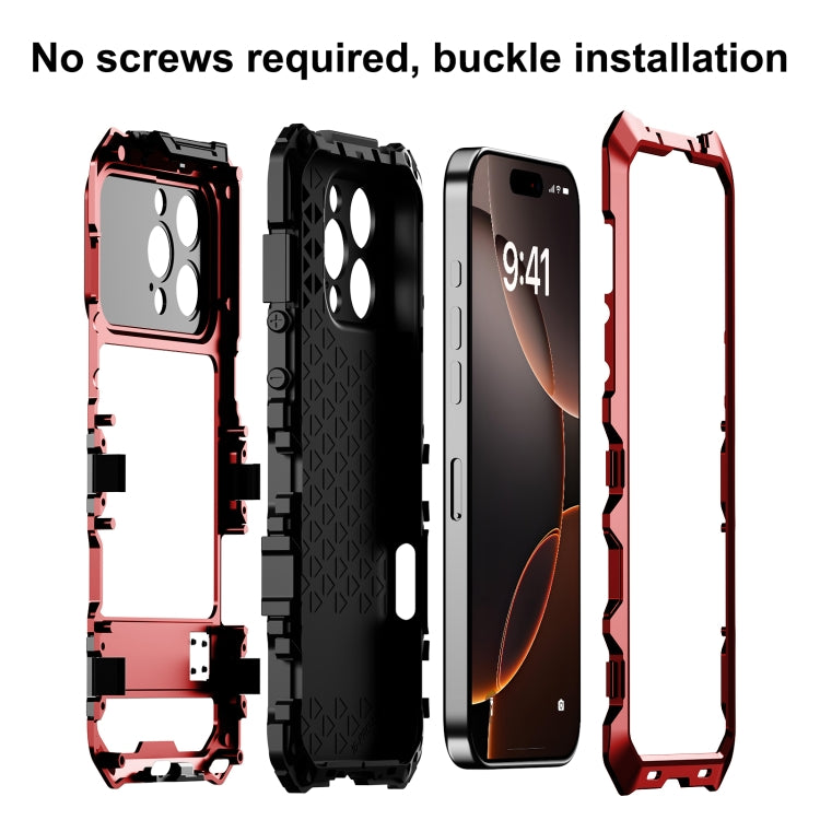 For iPhone 16 Pro R-JUST Life Waterproof Dustproof Shockproof Phone Case(Red) - iPhone 16 Pro Cases by R-JUST | Online Shopping UK | buy2fix