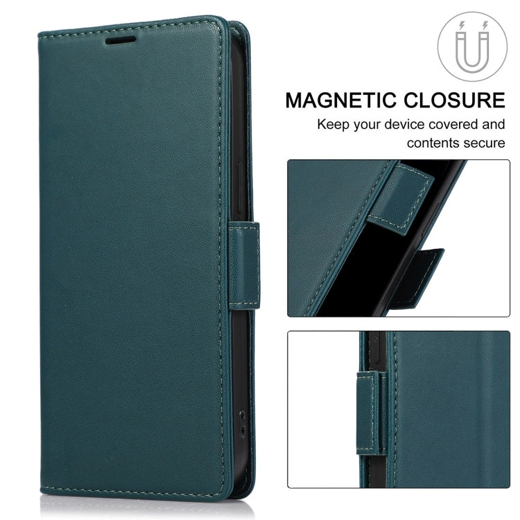 For Samsung Galaxy S25 / S24 5G Side Buckle RFID Anti-theft Leather Phone Case(Green) - Galaxy S25 5G Cases by buy2fix | Online Shopping UK | buy2fix