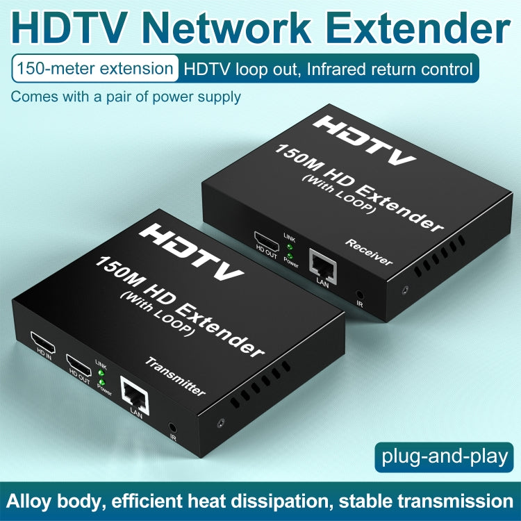 150m HDTV Network Extender(UK Plug) - Amplifier by buy2fix | Online Shopping UK | buy2fix