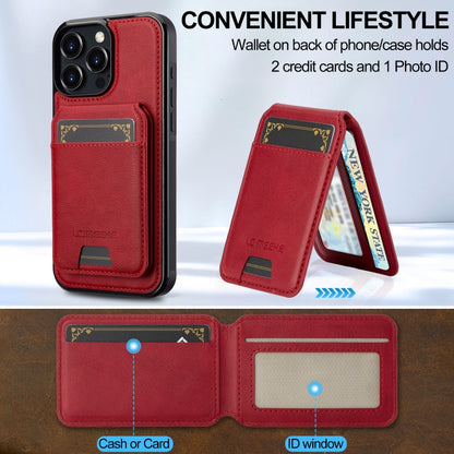 For iPhone 16 Pro LC.IMEEKE L3 Series Detachable RFID Card Bag Magsafe Phone Case(Red) - iPhone 16 Pro Cases by LC.IMEEKE | Online Shopping UK | buy2fix