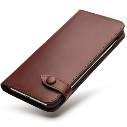 For iPhone X / XS QIALINO Crazy Horse Business Horizontal Flip Leather Case with Holder & Card Slots, Style:With Buckle(Brown) - More iPhone Cases by QIALINO | Online Shopping UK | buy2fix