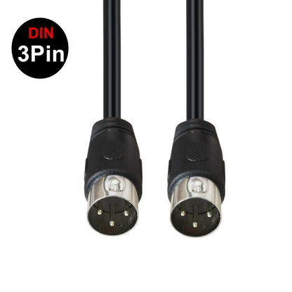 DIN Male to Male 3 Pin Signal Transmission for TV, DVD Player Adapter Cable, Length:0.5m(Black) - Microphone Audio Cable & Connector by buy2fix | Online Shopping UK | buy2fix