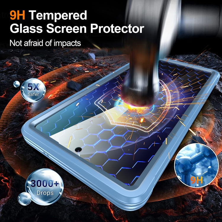 For Samsung Galaxy S25 Ultra 5G Tempered Glass MagSafe Phone Case(Sky Blue) - Galaxy S25 Ultra 5G Cases by buy2fix | Online Shopping UK | buy2fix