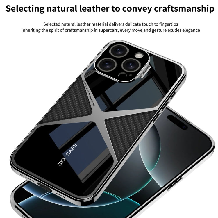 For iPhone 16 Pro Max GKK Leather Electroplating Supersonic Speed Shockproof Phone Case(Carbon Fibre) - iPhone 16 Pro Max Cases by GKK | Online Shopping UK | buy2fix