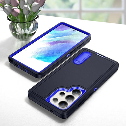 For Samsung Galaxy S25 Ultra 5G Rugged PC Hybrid Silicone Phone Case with Holder(Dark Blue+Royal Blue) - Galaxy S25 Ultra 5G Cases by buy2fix | Online Shopping UK | buy2fix