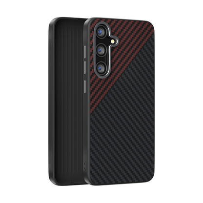 For Samsung Galaxy S25+ 5G / S24+ 5G ABEEL C Carbon Fiber Series 6D Micro Relief MagSafe Phone Case(Black Red) - Galaxy S25+ 5G Cases by buy2fix | Online Shopping UK | buy2fix