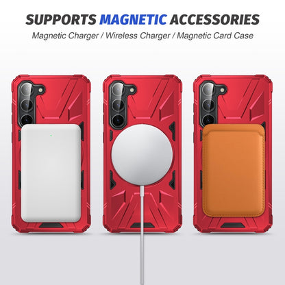 For Samsung Galaxy S25 5G MagSafe Magnetic Shockproof Phone Case with Ring Holder(Red) - Galaxy S25 5G Cases by buy2fix | Online Shopping UK | buy2fix