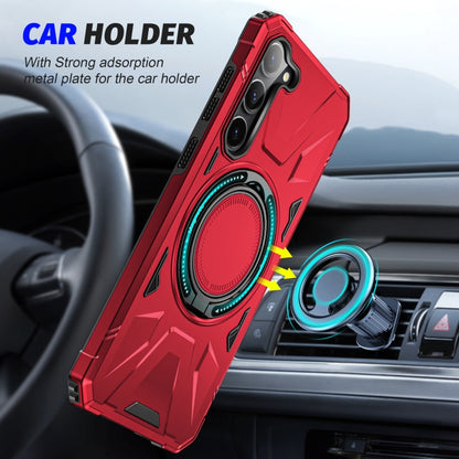 For Samsung Galaxy S25+ 5G MagSafe Magnetic Shockproof Phone Case with Ring Holder(Red) - Galaxy S25+ 5G Cases by buy2fix | Online Shopping UK | buy2fix