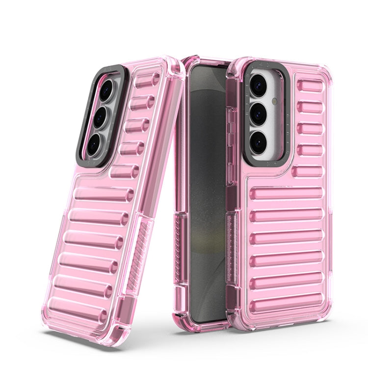 For Samsung Galaxy S25 5G High Transparency TPU Hybrid PC Airbag Phone Case(Pink) - Galaxy S25 5G Cases by buy2fix | Online Shopping UK | buy2fix