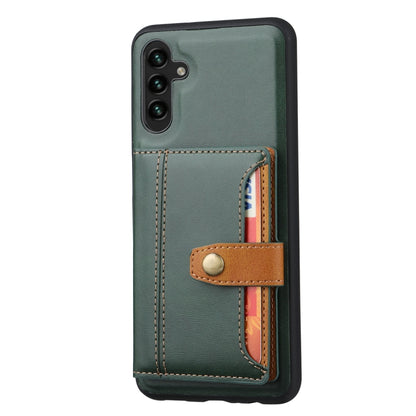 For Samsung Galaxy S25+ 5G Calfskin Card Slot TPU Hybrid PU Phone Case(Green) - Galaxy S25+ 5G Cases by buy2fix | Online Shopping UK | buy2fix