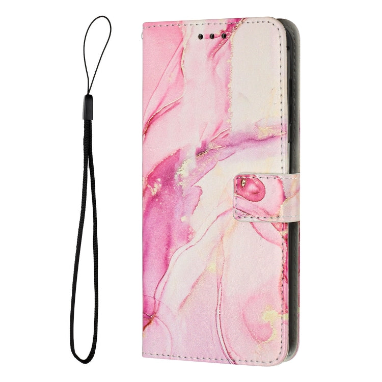 For Samsung Galaxy S25 5G Painted Marble Pattern Leather Phone Case(Rose Gold) - Galaxy S25 5G Cases by buy2fix | Online Shopping UK | buy2fix