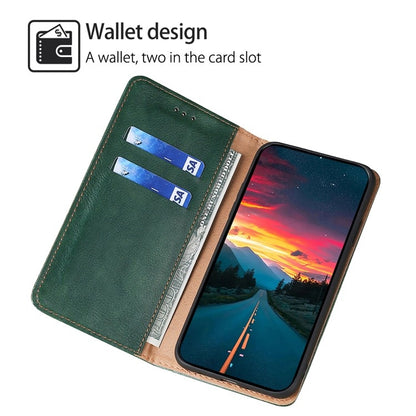 For Samsung Galaxy S25 5G Gloss Oil Solid Color Magnetic Leather Phone Case(Green) - Galaxy S25 5G Cases by buy2fix | Online Shopping UK | buy2fix