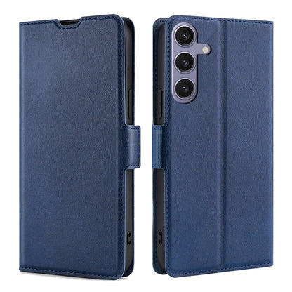 For Samsung Galaxy S25+ 5G Ultra-thin Voltage Side Buckle Horizontal Flip Leather Phone Case(Blue) - Galaxy S25+ 5G Cases by buy2fix | Online Shopping UK | buy2fix