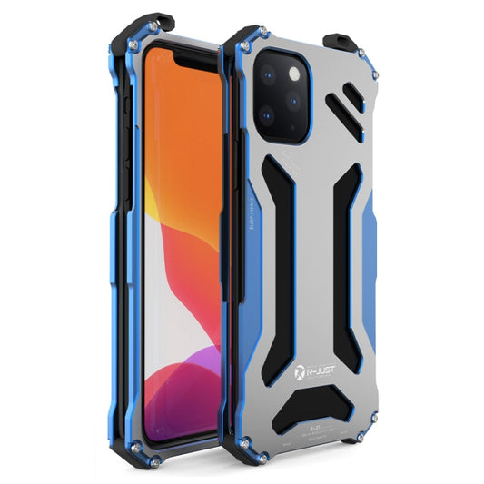 For iPhone 12 / 12 Pro R-JUST Shockproof Armor Metal Protective Case(Blue) - iPhone 12 / 12 Pro Cases by R-JUST | Online Shopping UK | buy2fix