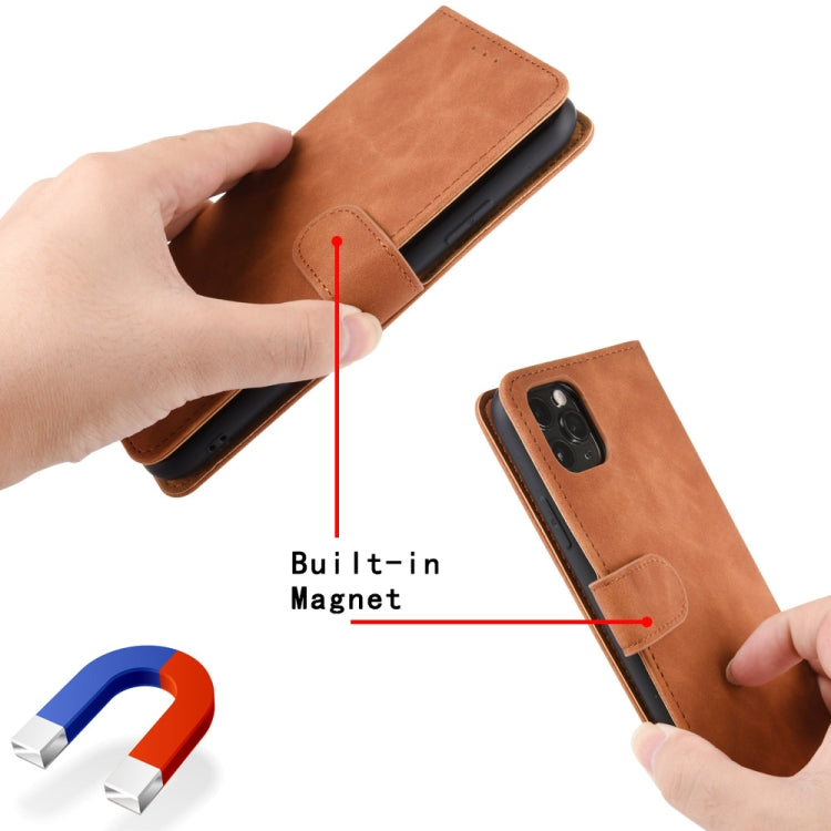 For Blackview A80 Solid Color Skin Feel Magnetic Buckle Horizontal Flip Calf Texture PU Leather Case with Holder & Card Slots & Wallet(Brown) - More Brand by buy2fix | Online Shopping UK | buy2fix