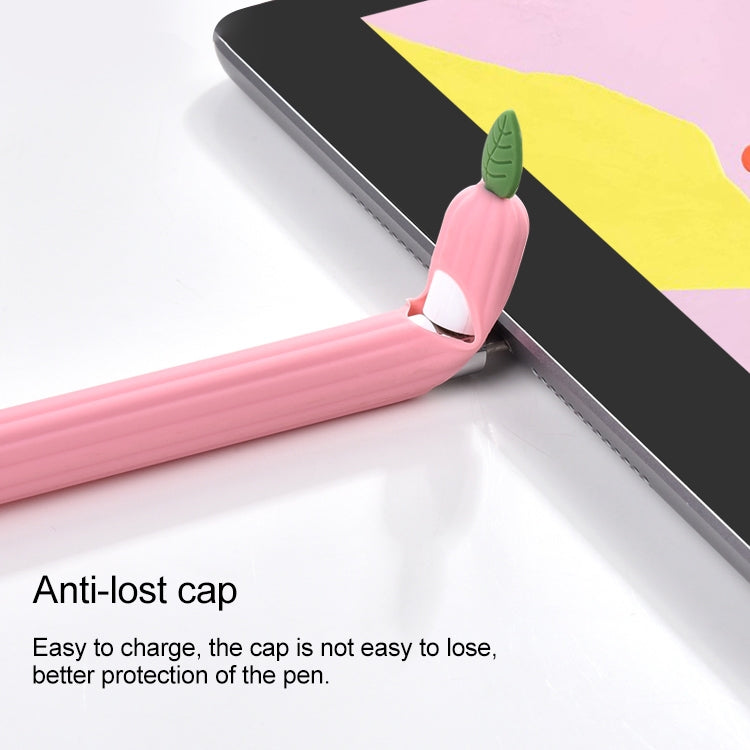 For Apple Pencil 1 Contrasting Color Mint Leaf Silicone Non-slip Protective Cover(Purple) - Pencil Accessories by buy2fix | Online Shopping UK | buy2fix