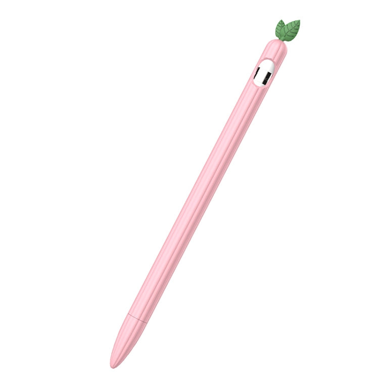 For Apple Pencil 1 Contrasting Color Mint Leaf Silicone Non-slip Protective Cover(Pink) - Pencil Accessories by buy2fix | Online Shopping UK | buy2fix