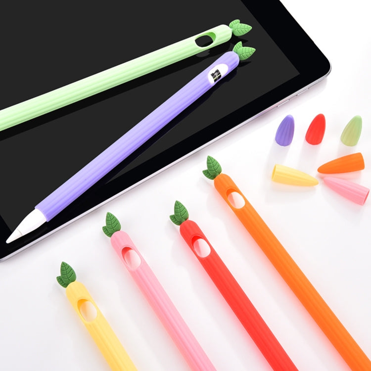 For Apple Pencil 2 Contrasting Color Mint Leaf Silicone Non-slip Protective Cover(Green) - Pencil Accessories by buy2fix | Online Shopping UK | buy2fix