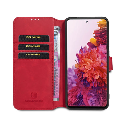 For Samsung Galaxy S20 FE DG.MING Retro Oil Side Horizontal Flip Case with Holder & Card Slots & Wallet(Red) - Galaxy S20 FE Cases by DG.MING | Online Shopping UK | buy2fix