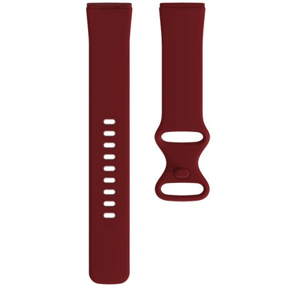 For Fitbit Versa 4 / Versa 3 / Sense 2 / Sense Silicone Watch Band, Size: L(Wine Red) - Watch Bands by buy2fix | Online Shopping UK | buy2fix