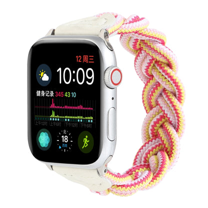 Elastic Woven Watch Band For Apple Watch Ultra 49mm&Watch Ultra 2 49mm / Series 9&8&7 45mm / SE 3&SE 2&6&SE&5&4 44mm / 3&2&1 42mm, Length:120mm(Rose Red Pink) - Watch Bands by buy2fix | Online Shopping UK | buy2fix