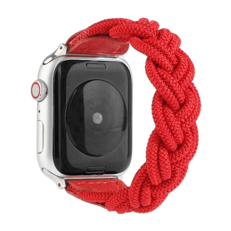 Elastic Woven Watch Band For Apple Watch Ultra 49mm&Watch Ultra 2 49mm / Series 9&8&7 45mm / SE 3&SE 2&6&SE&5&4 44mm / 3&2&1 42mm, Length:120mm(Red) - Watch Bands by buy2fix | Online Shopping UK | buy2fix