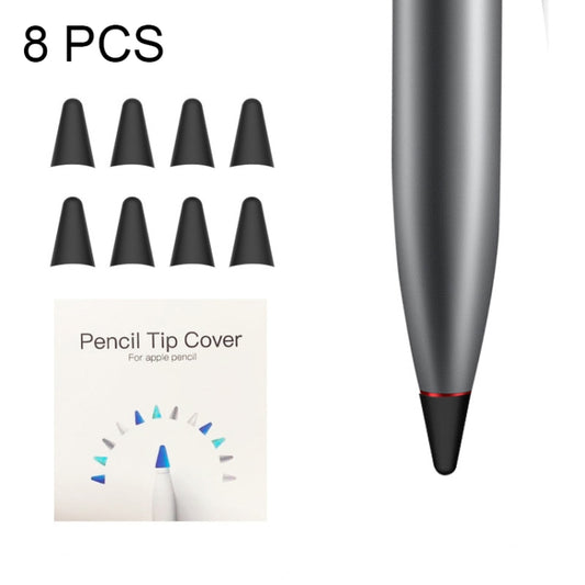 8 PCS Non-slip Mute Wear-resistant Nib Cover for M-pencil Lite (Black) - Pencil Accessories by buy2fix | Online Shopping UK | buy2fix