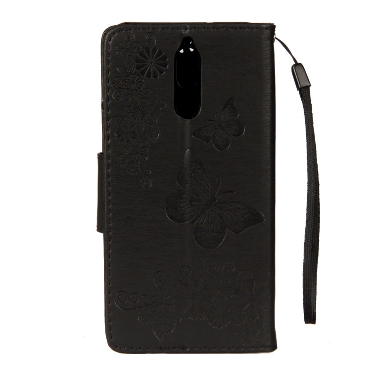 For Huawei  Mate 10 Lite Vintage Embossed Floral Butterfly Pattern Horizontal Flip Leather Case with Card Slot & Holder & Wallet & Lanyard (Black) - Huawei Cases by buy2fix | Online Shopping UK | buy2fix