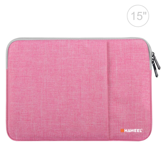 HAWEEL 15.0 inch Sleeve Case Zipper Briefcase Laptop Carrying Bag, For Macbook, Samsung, Lenovo, Sony, DELL Alienware, CHUWI, ASUS, HP, 15 inch and Below Laptops(Pink) - 15 inch by HAWEEL | Online Shopping UK | buy2fix