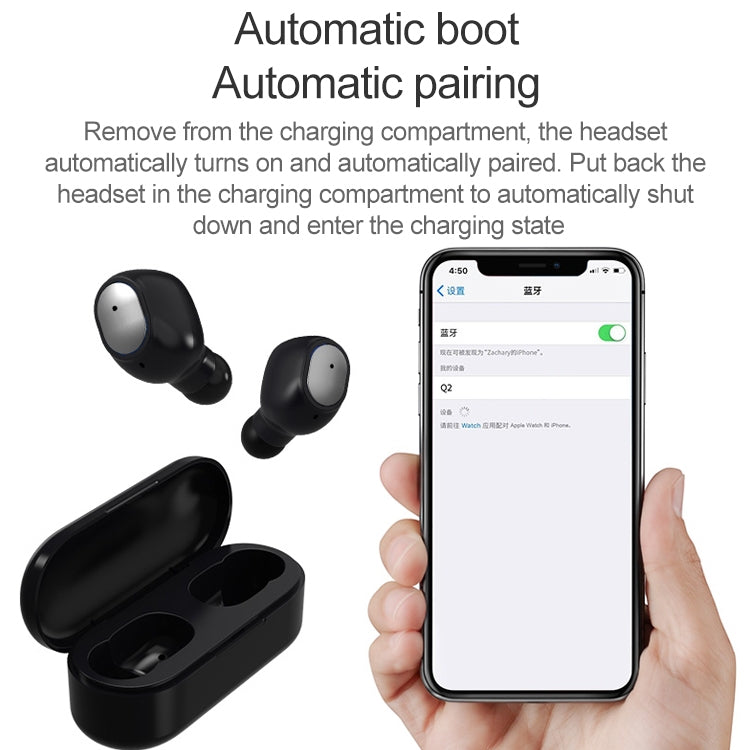 Q2 TWS Bluetooth 5.0 Binaural Stereo Wireless Sports Bluetooth Earphone(White) - TWS Earphone by buy2fix | Online Shopping UK | buy2fix