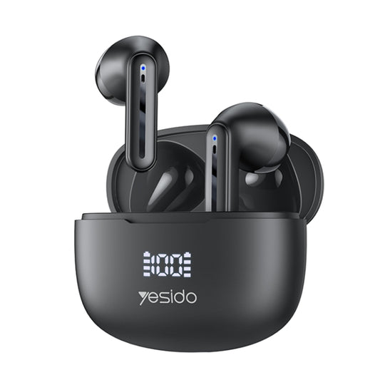 Yesido TWS19 Bluetooth 5.3 LED Digital Display ENC Noise Reduction Bluetooth Earphone (Black) - TWS Earphone by Yesido | Online Shopping UK | buy2fix