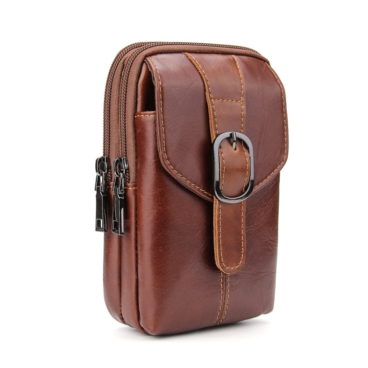 6.3 inch and Below Universal Crazy Horse Texture Genuine Leather Men Vertical Style Case Waist Bag with Belt Hole for Sony, Huawei, Meizu, Lenovo, ASUS, Cubot, Oneplus, Xiaomi, Ulefone, Letv, DOOGEE, Vkworld, and other Smartphones(Brown) - More iPhone Cases by buy2fix | Online Shopping UK | buy2fix