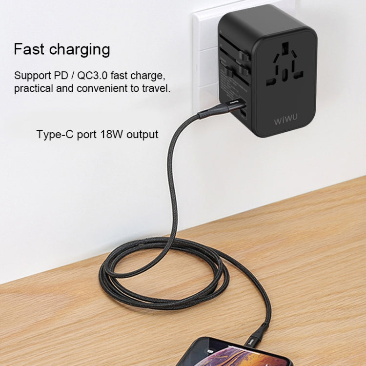 WIWU UA303 Multi-function Universal Travel Charger Power Adapter (Black) - USB Charger by WIWU | Online Shopping UK | buy2fix