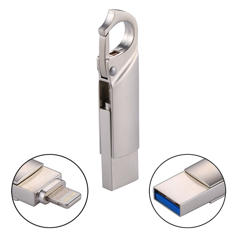 RQW-10F 2 in 1 USB 2.0 & 8 Pin 64GB Keychain Flash Drive - U Disk & Card Reader by buy2fix | Online Shopping UK | buy2fix