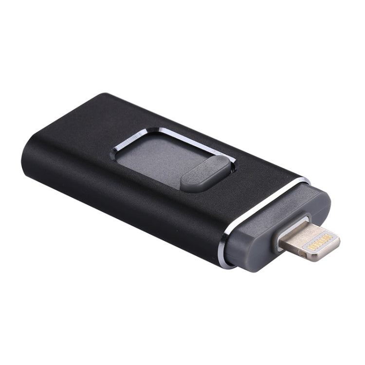 easyflash RQW-01B 3 in 1 USB 2.0 & 8 Pin & Micro USB 64GB Flash Drive(Black) - U Disk & Card Reader by buy2fix | Online Shopping UK | buy2fix