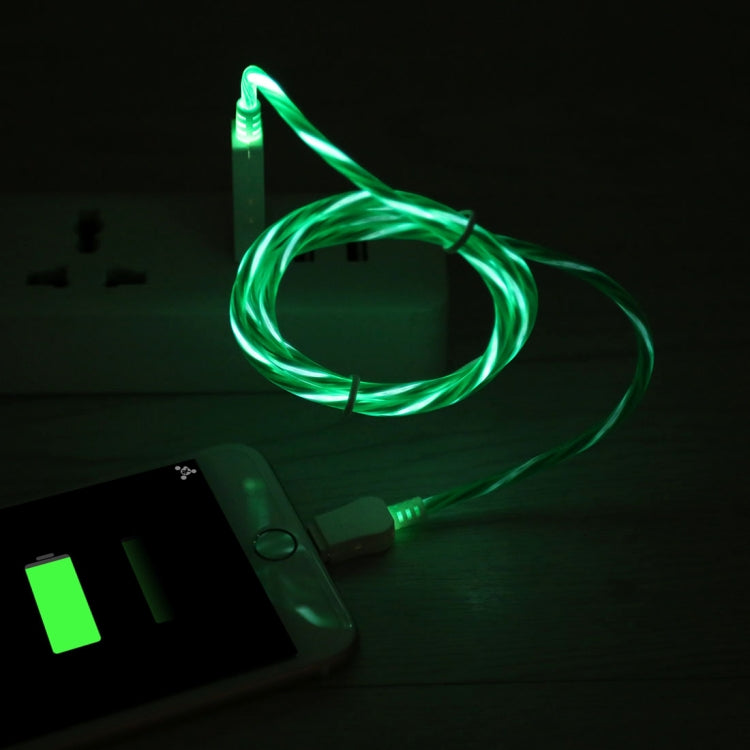 LED Flowing Light 1m USB to 8 Pin Data Sync Charge Cable for iPhone, iPad(Green) - Normal Style Cable by buy2fix | Online Shopping UK | buy2fix