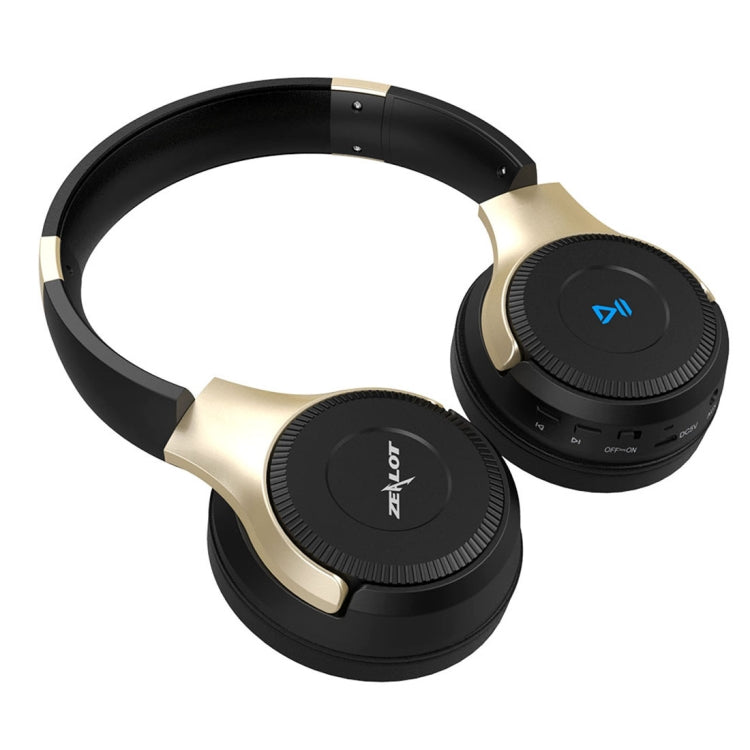 ZEALOT B26T Stereo Wired Wireless Bluetooth 4.0 Subwoofer Headset with 3.5mm Universal Audio Cable Jack & HD Microphone, For Mobile Phones & Tablets & Laptops, Support 32GB TF Card Maximum(Gold) - Headset & Headphone by ZEALOT | Online Shopping UK | buy2fix