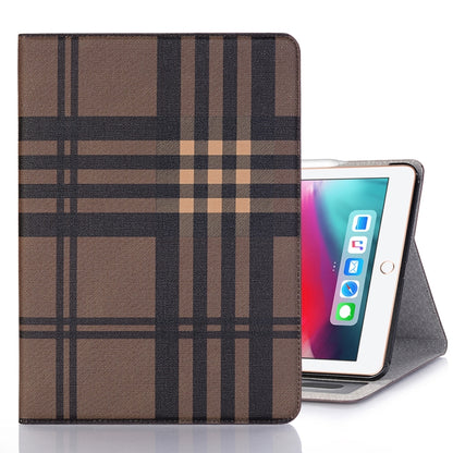 Plaid Texture Horizontal Flip PU Leather Case for iPad Air 13 2024 / iPad Pro 12.9 inch (2018), with Holder & Card Slots & Wallet (Coffee) - iPad Pro 12.9 (2018) Cases by buy2fix | Online Shopping UK | buy2fix