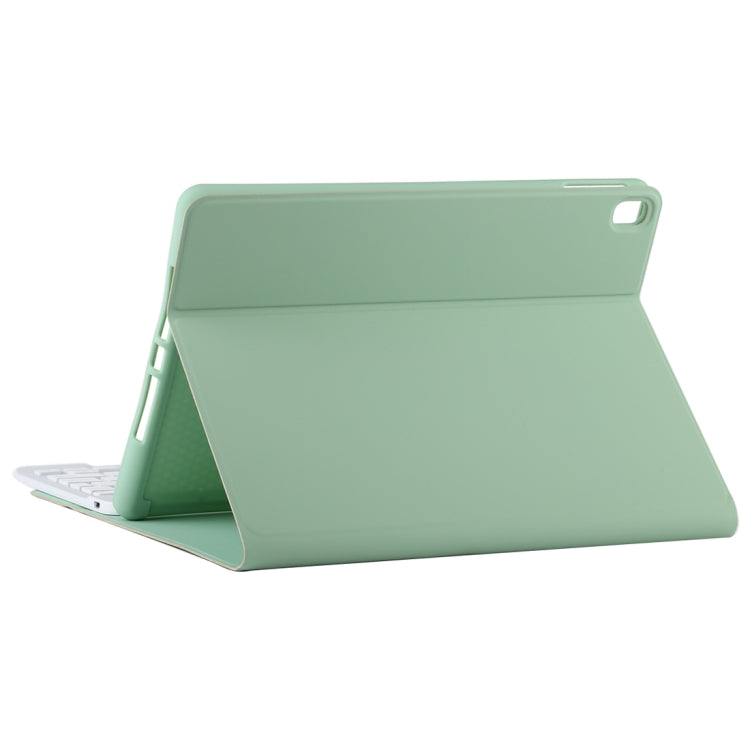 TG11B Detachable Bluetooth White Keyboard + Microfiber Leather Tablet Case for iPad Pro 11 inch (2020), with Pen Slot & Holder (Green) - For iPad Pro by buy2fix | Online Shopping UK | buy2fix